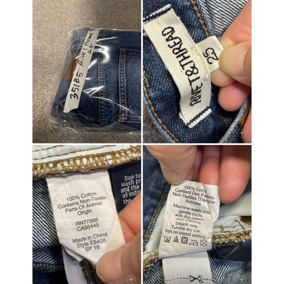 Rivet & Thread womens straight jeans sz 25 high waist Frey edge button fly denim - Picture 10 of 12